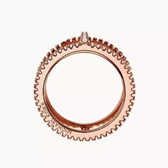 MICHAEL KORS Rose Gold Pave Crystal Nesting Ring - Picture 2 of 4